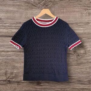 Tommy Hilfiger blouse for women , Blue and red Knitted .Medium size